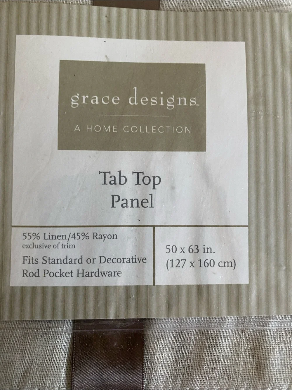 Grace Designs Taupe Tab Top (2 Valance)and (1 Panel)